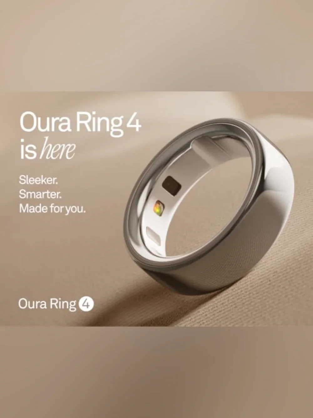 Oura Ring 4 - Silver - Great Condition size 10